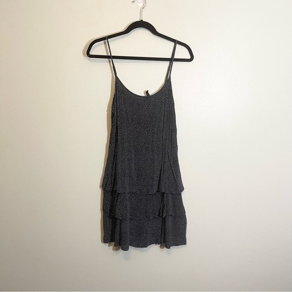 H&M Divided Womens Polka Dots Scoop Neck Sleeveless Layered Dress Black Size 12